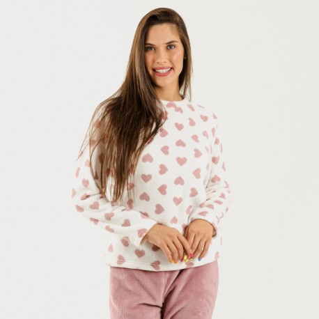 Pigiama pile corallo Praga malva rosa pigiami-inverno-donna