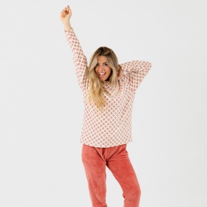 Pigiama pile coral Penelope marsala