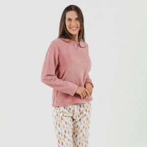 Pigiama pile coral Manchitas malva rosa 2