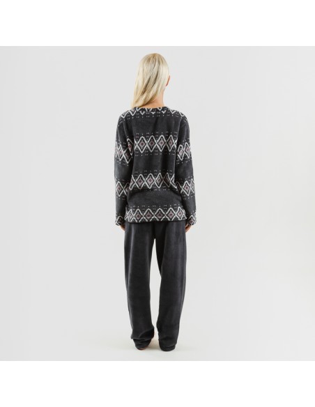 Pigiama pile coral Andros grigio