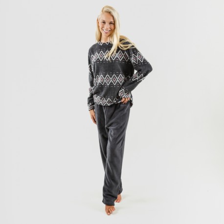 Pigiama pile coral Andros grigio