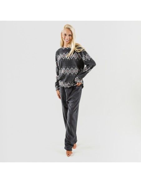 Pigiama pile coral Andros grigio