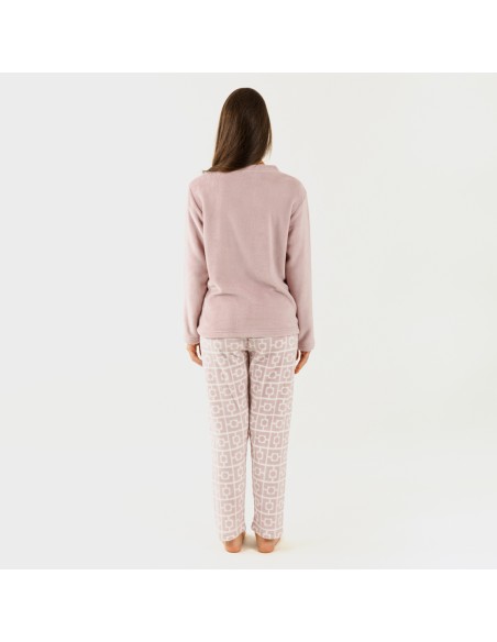 Pigiama pile coral Taormina malva Pigiama pile coral Taormina malva