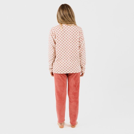 Pigiama pile coral Penelope marsala