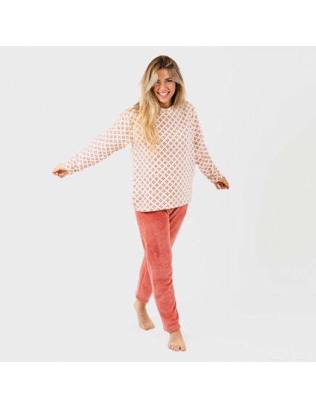 Pigiama pile coral Penelope marsala Pigiama pile coral Penelope marsala