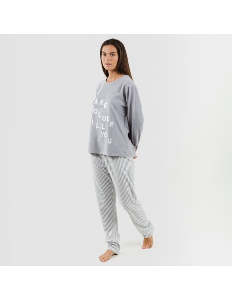 Pigiama pile polare Emiro grigio pigiami-inverno-donna