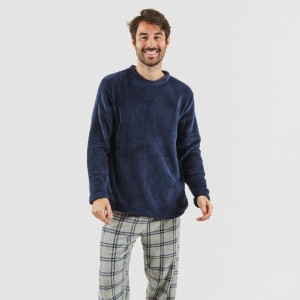 Pigiama pile coral uomo Cuadro Enrique blu navy