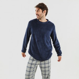 Pigiama pile coral uomo Cuadro Enrique blu navy 2