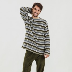 Pigiama pile coral uomo Camilo verde militare