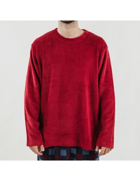Pigiama pile coral uomo Blas bordeaux Pigiama pile coral uomo Blas bordeaux