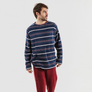 Pigiama pile coral uomo Lucio bordeaux