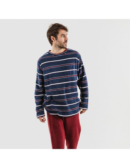 Pigiama pile coral uomo Lucio bordeaux