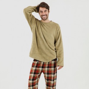 Pigiama pile coral uomo Lucho verde
