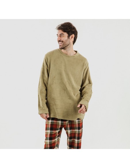 Pigiama pile coral uomo Lucho verde Pigiama pile coral uomo Lucho verde