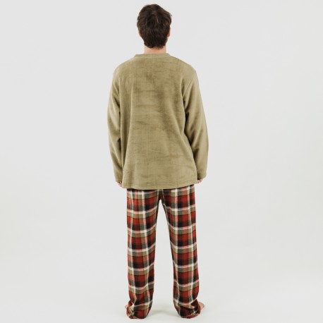 Pigiama pile coral uomo Lucho verde