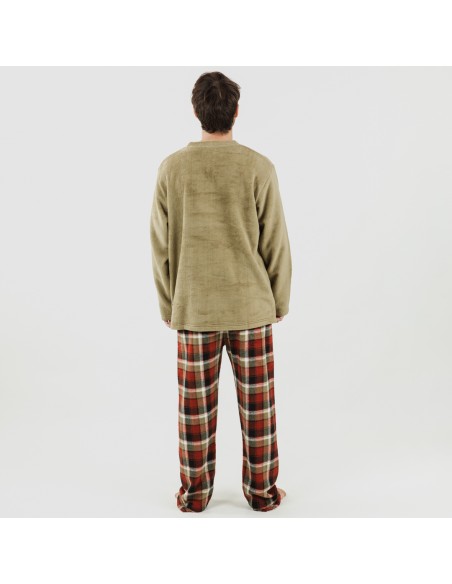 Pigiama pile coral uomo Lucho verde Pigiama pile coral uomo Lucho verde