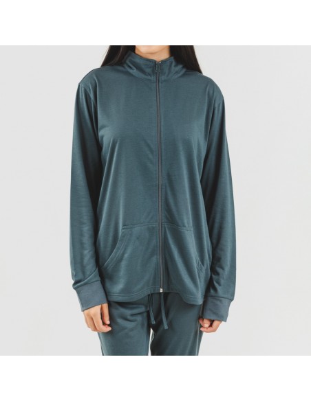 Set sportivo donna felpa con zip turchese Set sportivo donna felpa con zip turchese