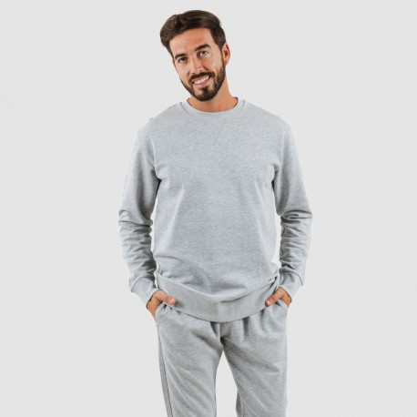 Set sportivo lungo uomo in cotone grigio misto conjunto-deportivo-largo-algodon-hombre