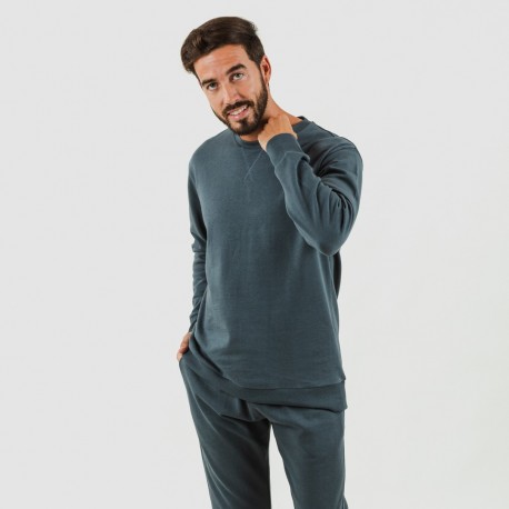 Set sportivo lungo uomo in cotone verde menta conjunto-deportivo-largo-algodon-hombre