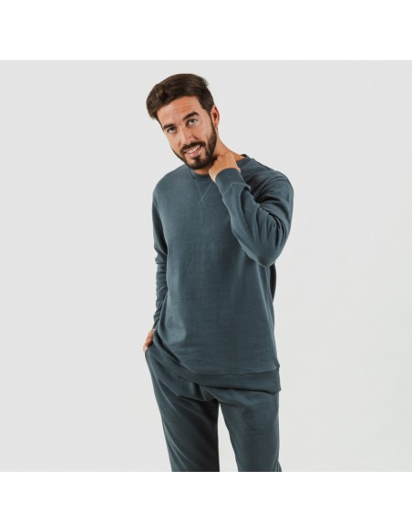 Set sportivo lungo uomo in cotone verde menta conjunto-deportivo-largo-algodon-hombre