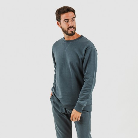 Set sportivo lungo uomo in cotone verde menta