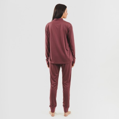 Set sportivo donna felpa con zip melanzana