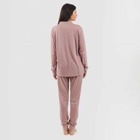 Set sportivo donna felpa con zip malva