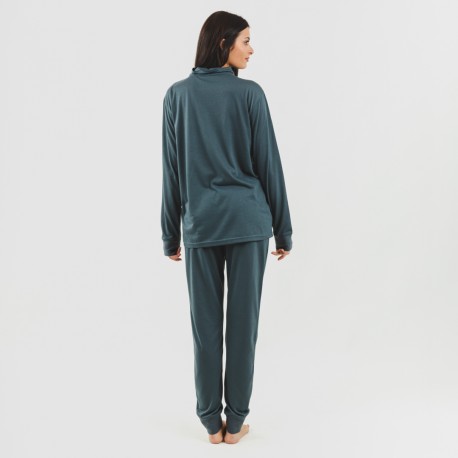 Set sportivo donna felpa con zip turchese