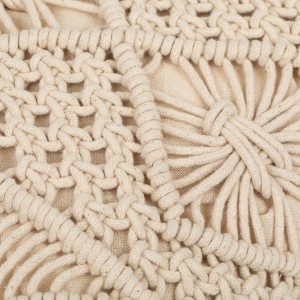Cuscino cotone Macramè Presire bianco antico 45x45 - federa + imbottitura 2