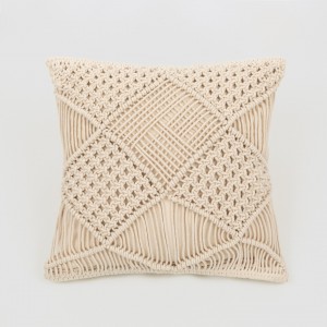 Cuscino cotone Macramè Minoto bianco antico 45x45 - federa + imbottitura