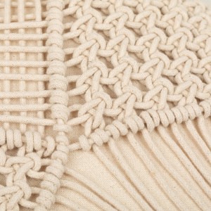 Cuscino cotone Macramè Minoto bianco antico 45x45 - federa + imbottitura 2