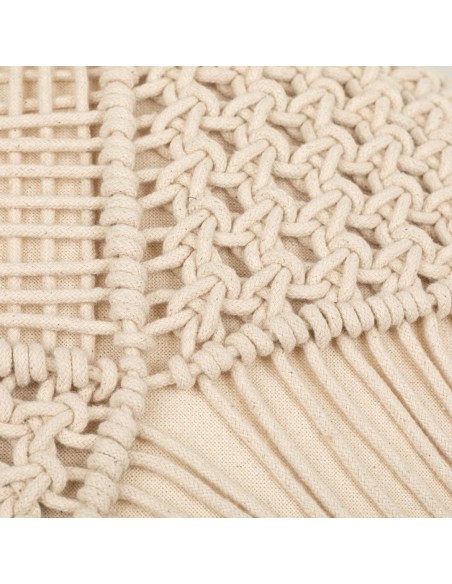 Cuscino cotone Macramè Minoto bianco antico 45x45 - federa + imbottitura