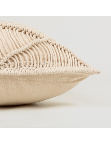 Cuscino cotone Macramè Minoto bianco antico 45x45 - federa + imbottitura
