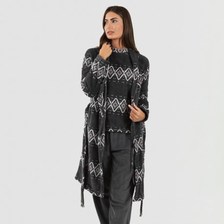 Vestaglia pile coral Andros grigio