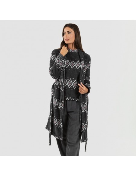 Vestaglia pile coral Andros grigio