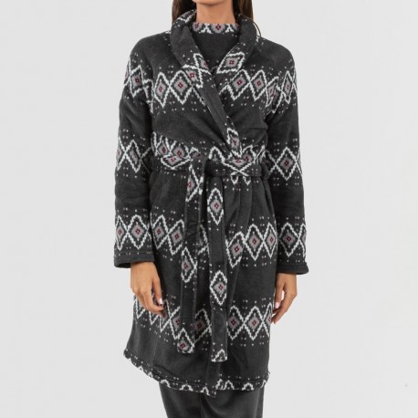 Vestaglia pile coral Andros grigio