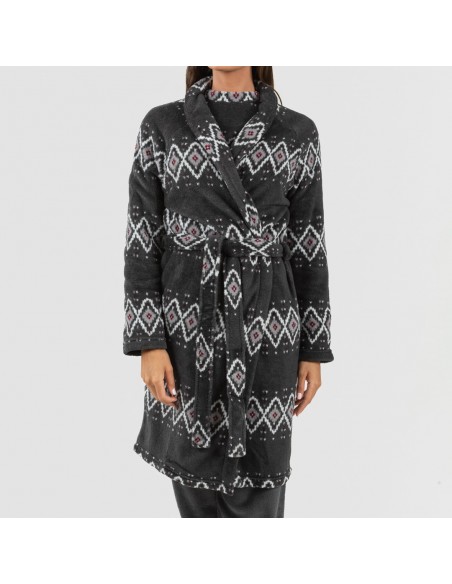 Vestaglia pile coral Andros grigio