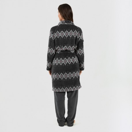 Vestaglia pile coral Andros grigio