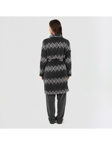 Vestaglia pile coral Andros grigio