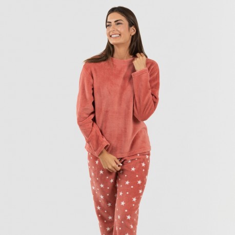 Pigiama pile corallo Cosmo marsala pigiami-inverno-donna