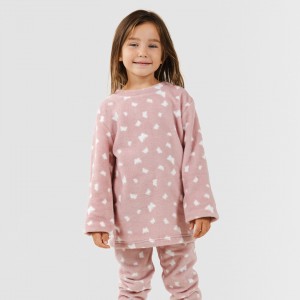 Pigiama pile coral bambina Butterflies rosa chiaro 2