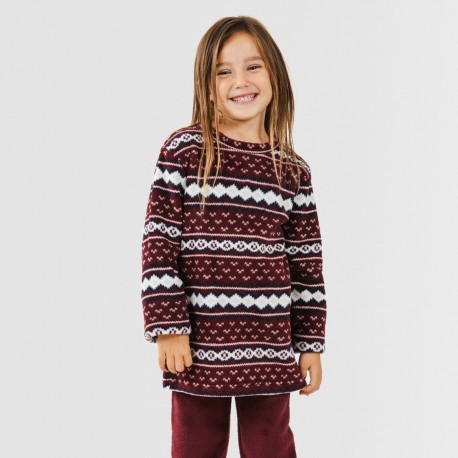 Pigiama pile corallo bambina Cronos bordeaux pigiami-per-bambini