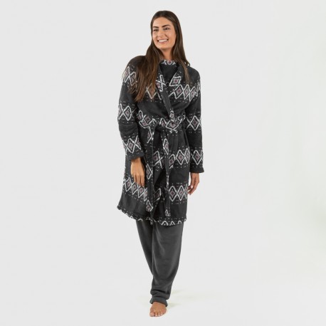 Vestaglia pile coral Andros grigio