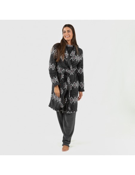 Vestaglia pile coral Andros grigio