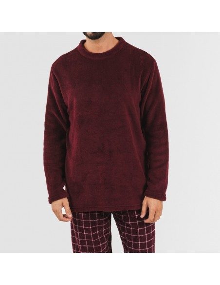 Pigiama pile coral uomo Cuadro Pruden bordeaux Pigiama pile coral uomo Cuadro Pruden bordeaux