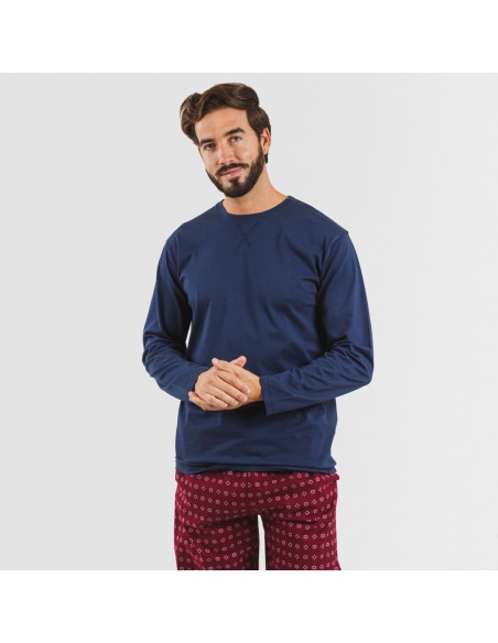 Pigiama uomo flanella Loui blu navy Pigiama uomo flanella Loui blu navy