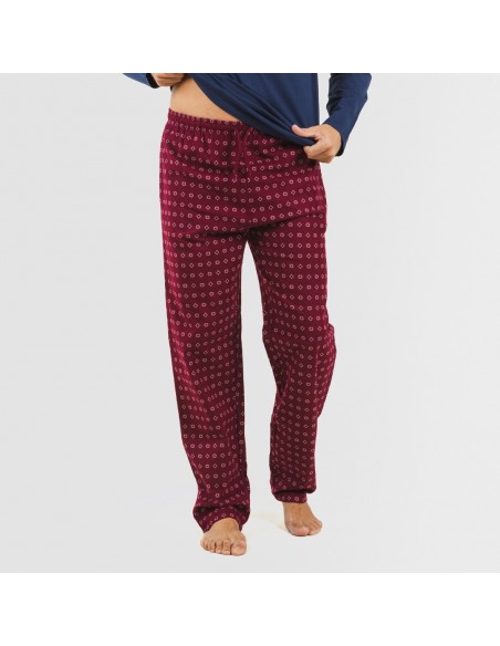 Pigiama uomo flanella Loui blu navy pijama-franela