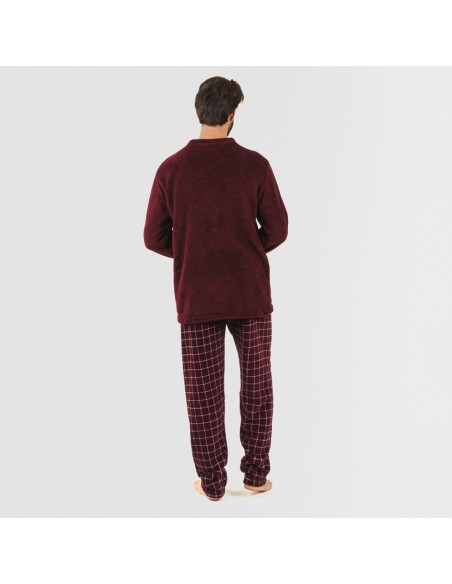 Pigiama pile coral uomo Cuadro Pruden bordeaux Pigiama pile coral uomo Cuadro Pruden bordeaux