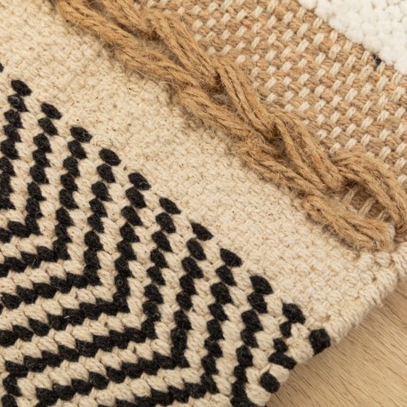 Tappeto cotone juta Holdem sabbia - nero