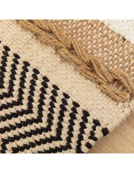 Tappeto cotone juta Holdem sabbia - nero